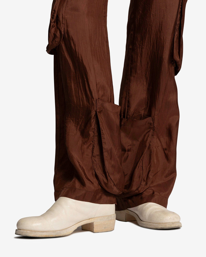 Edward Cuming Men's Pants Pocket Collage Trousers in Brown