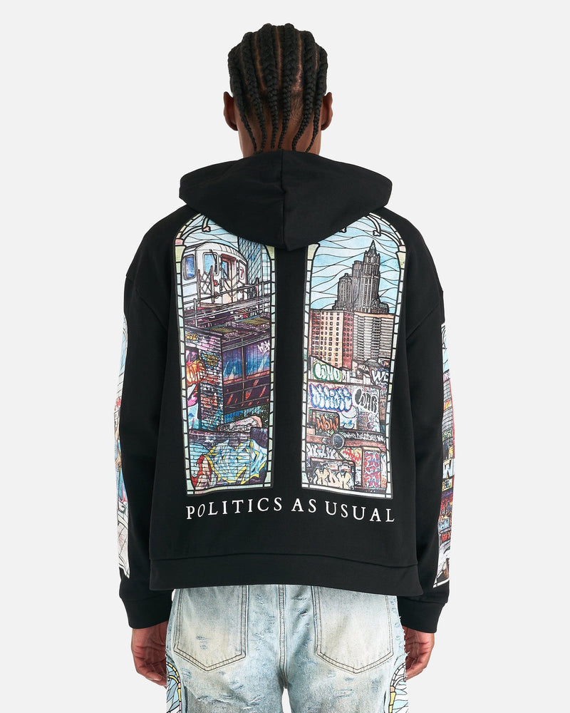 Who Decides War Men's Sweatshirts Politics As Usual Hooded Sweatshirt in Coal