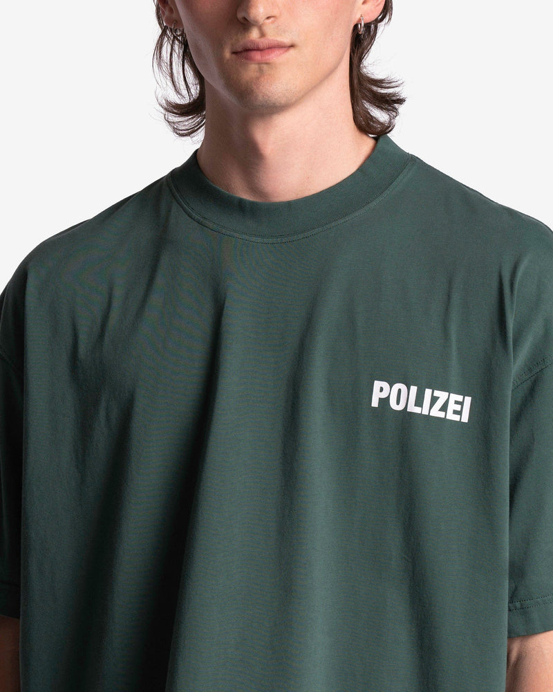 VETEMENTS Men's T-Shirts Polizei T-Shirt in Police Green