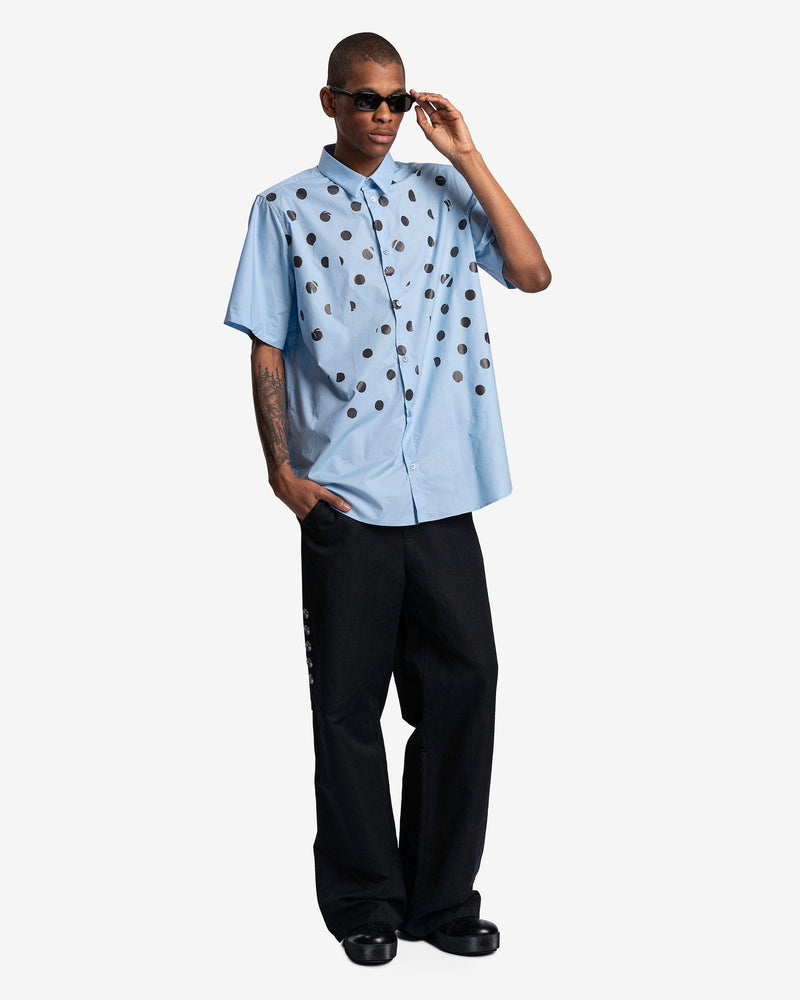 Polka Dot Print Short Sleeved Shirt in Blue – SVRN