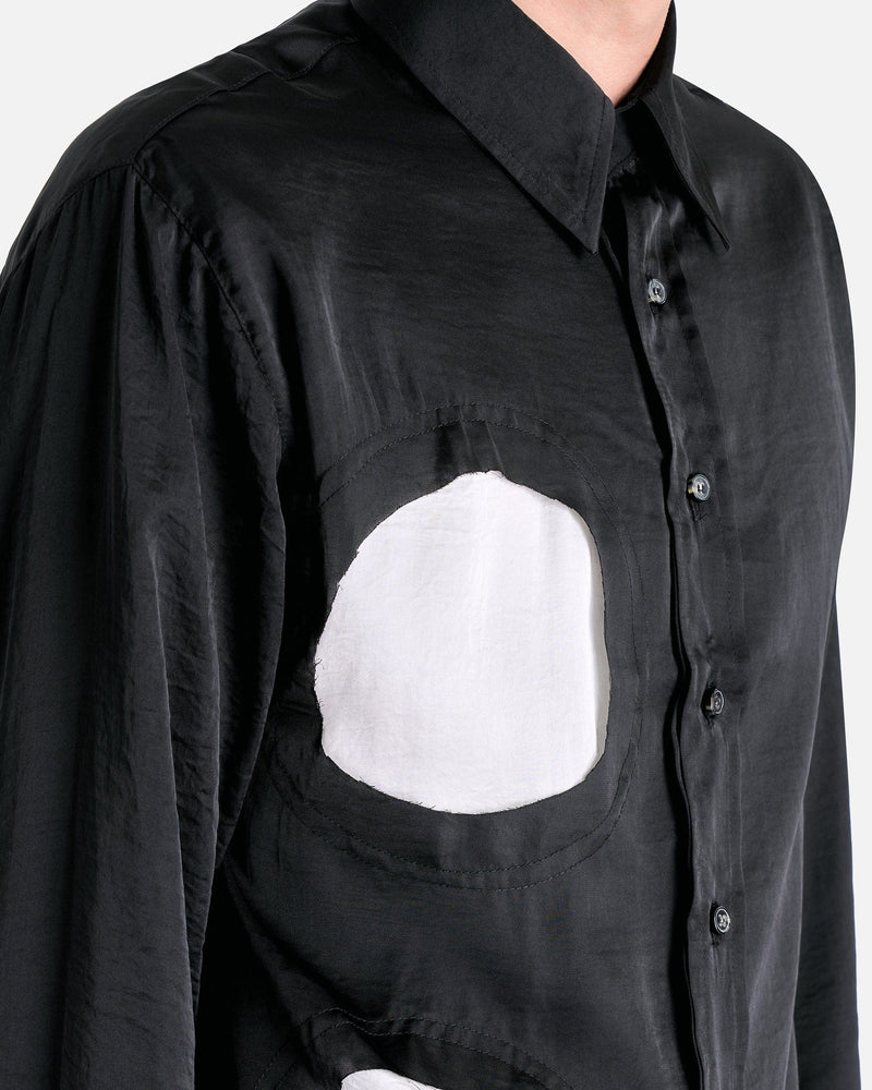 Edward Cuming Men's Shirts Polka Dot Shirt in Black/White/Grey