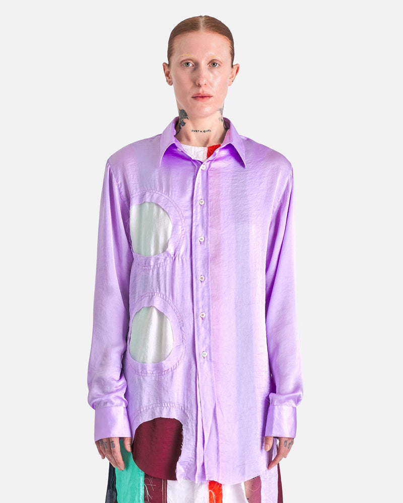 Edward Cuming Women Tops Polka Dot Shirt in Lilac/White/Burgundy