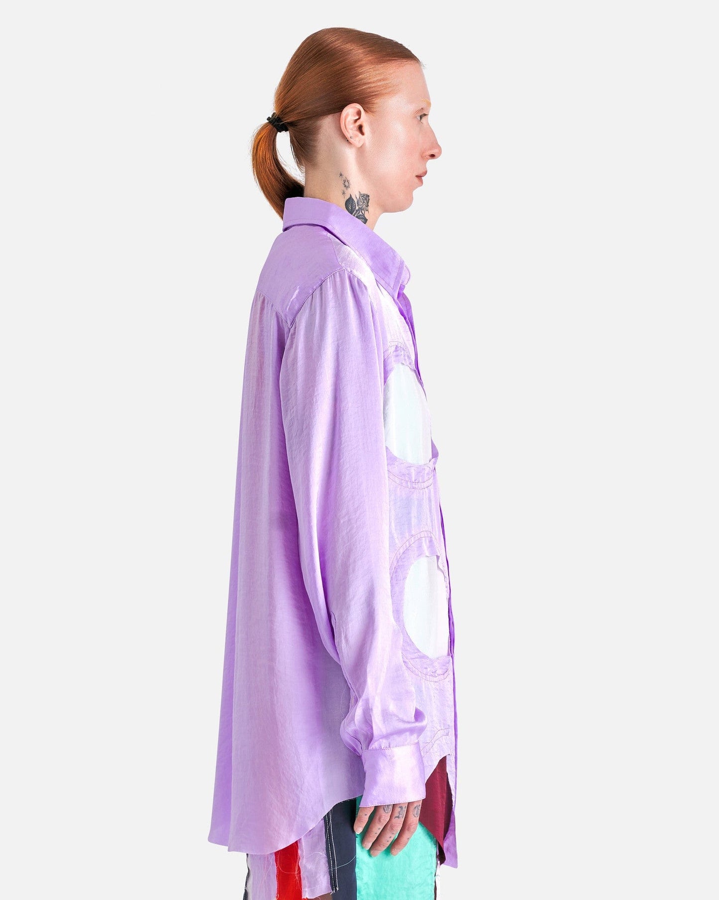 Edward Cuming Women Tops Polka Dot Shirt in Lilac/White/Burgundy