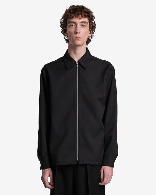 Jil Sander Men's Shirts Polyester Gabardine Shirt in Black