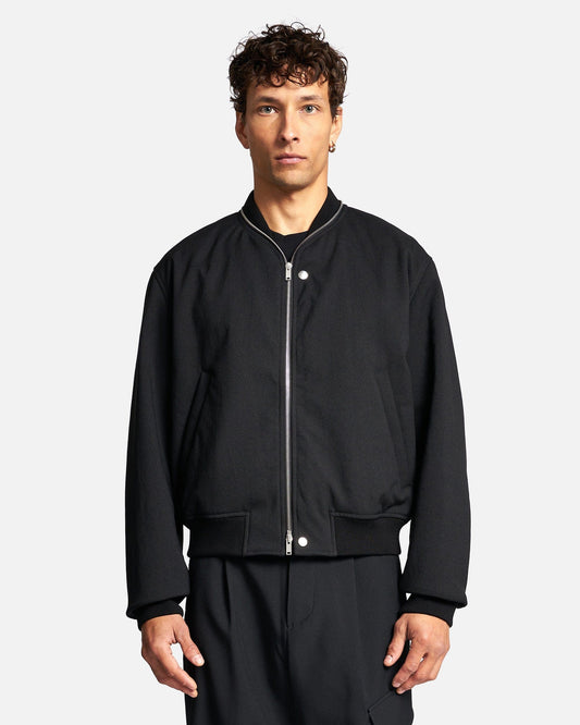 Jil Sander Men's Jackets Polyester Serge Boxy Bomber Jacket in Black