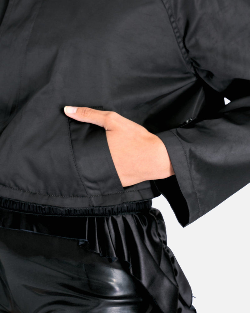 MM6 Maison Margiela Women Jackets Polyester Twill Cropped Jacket in Black