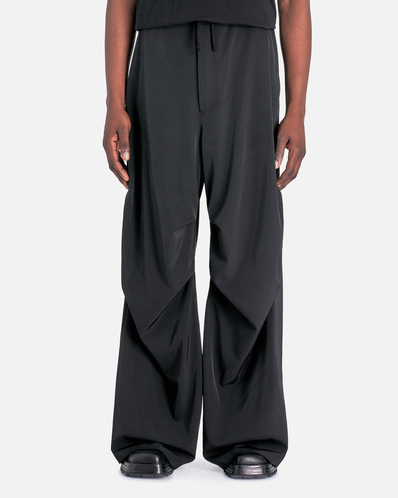 Polyester Twill Draped Trousers in Black – SVRN