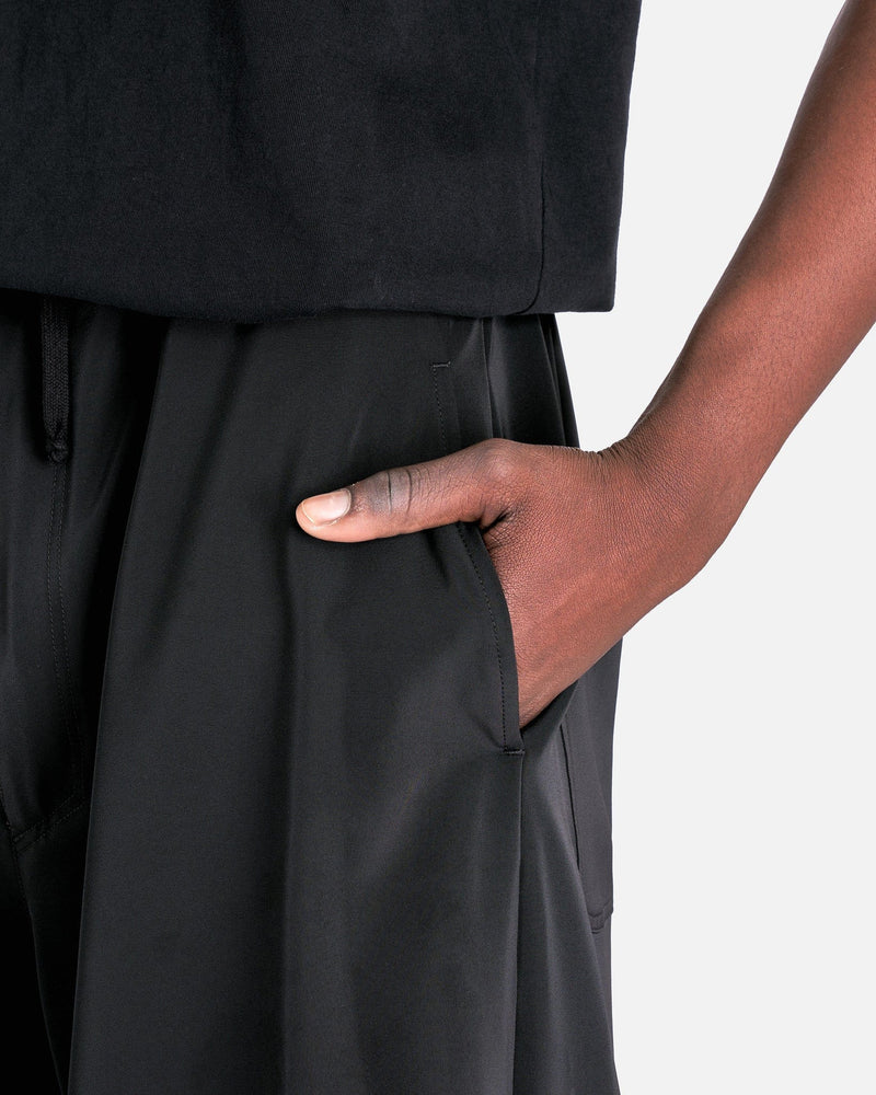 MM6 Maison Margiela Men's Pants Polyester Twill Draped Trousers in Black