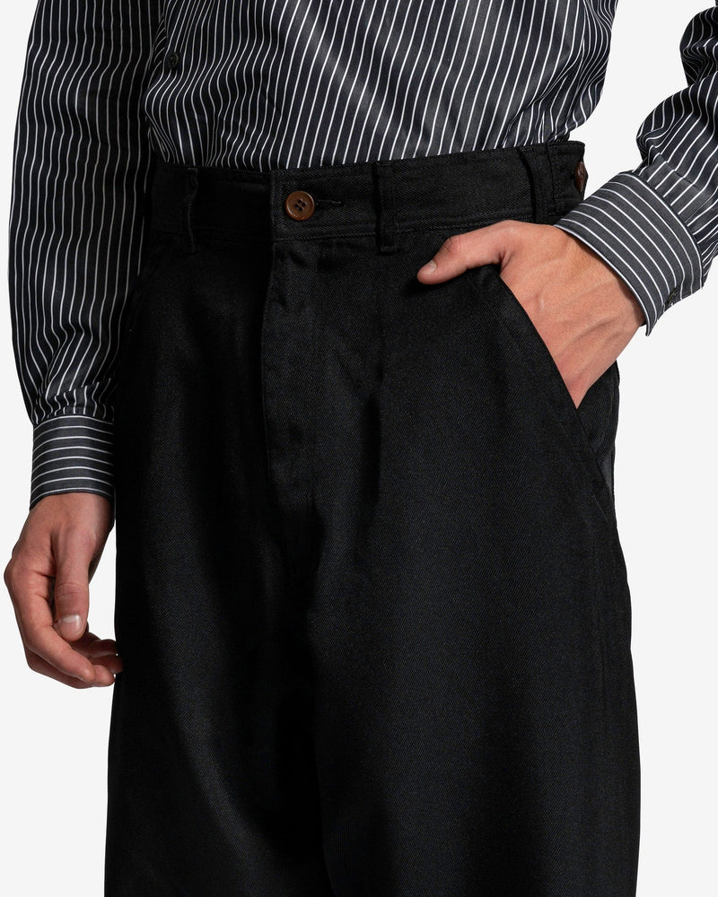 Paneled Cropped Trousers in Black