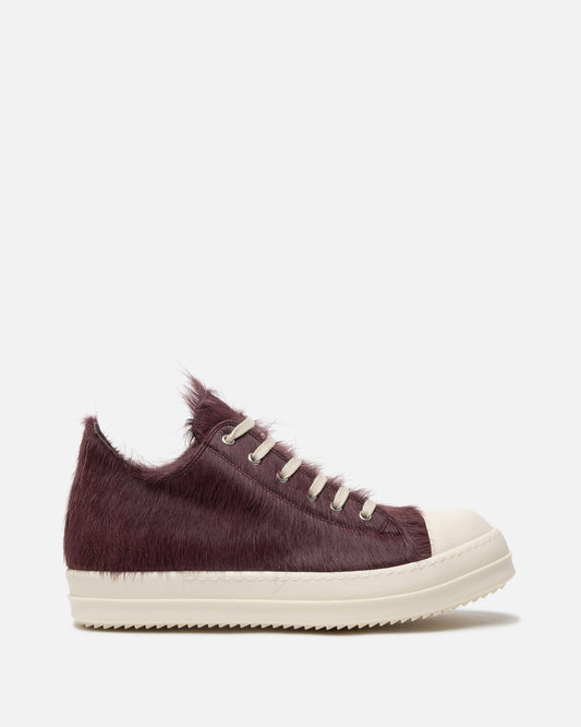 Rick Owens Men's Sneakers Pony Hair Low Ramones in Amethyst/Milk