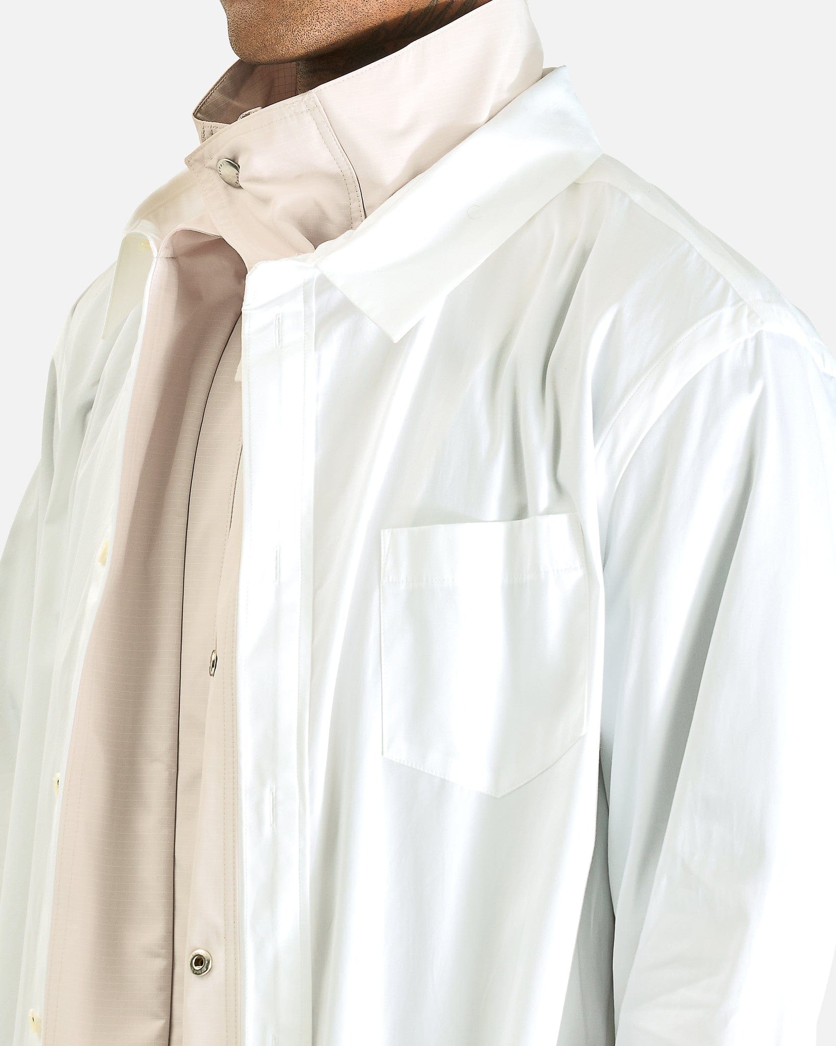 Sacai Men's Shirts Poplin Shirt in Off White