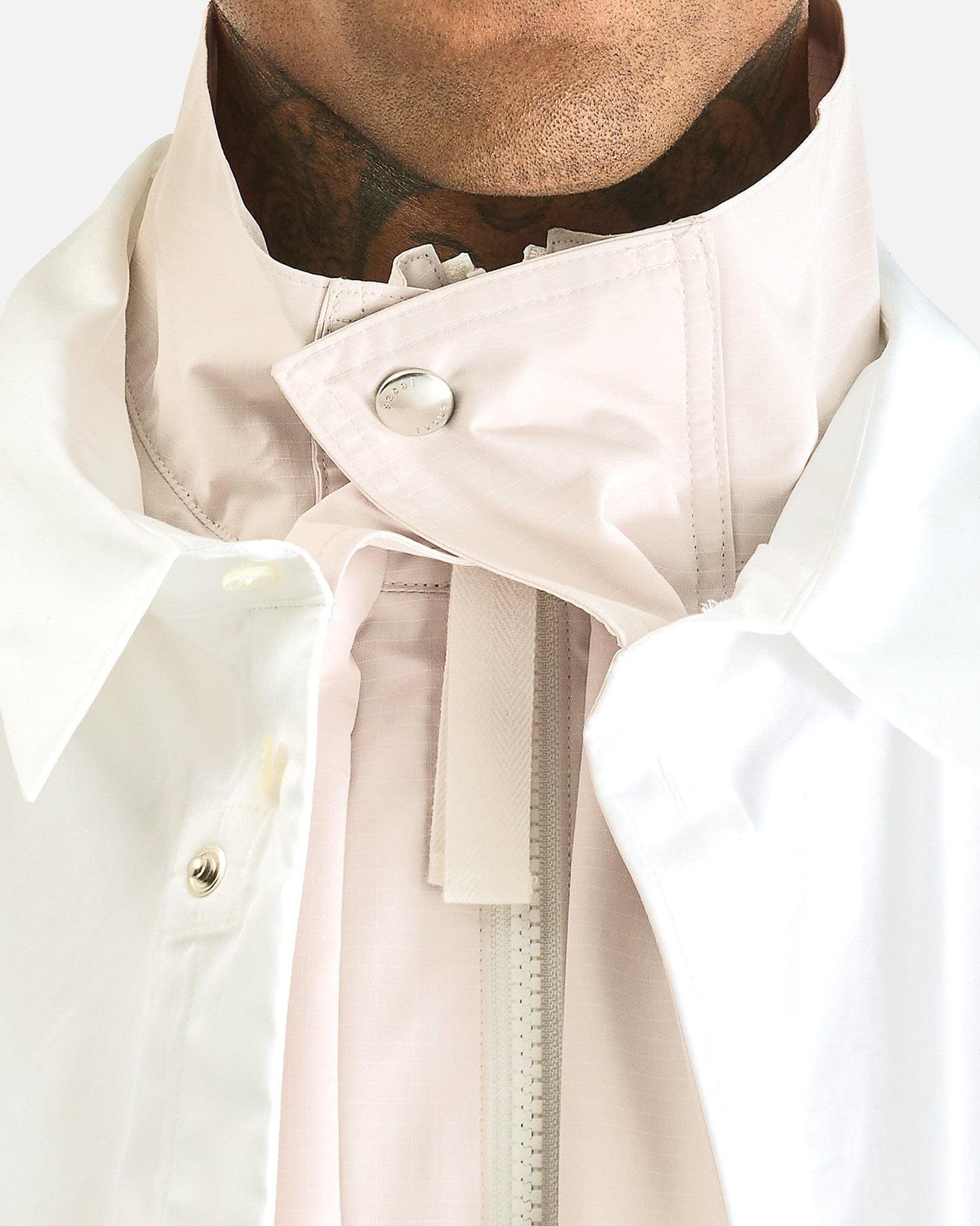 Sacai Men's Shirts Poplin Shirt in Off White