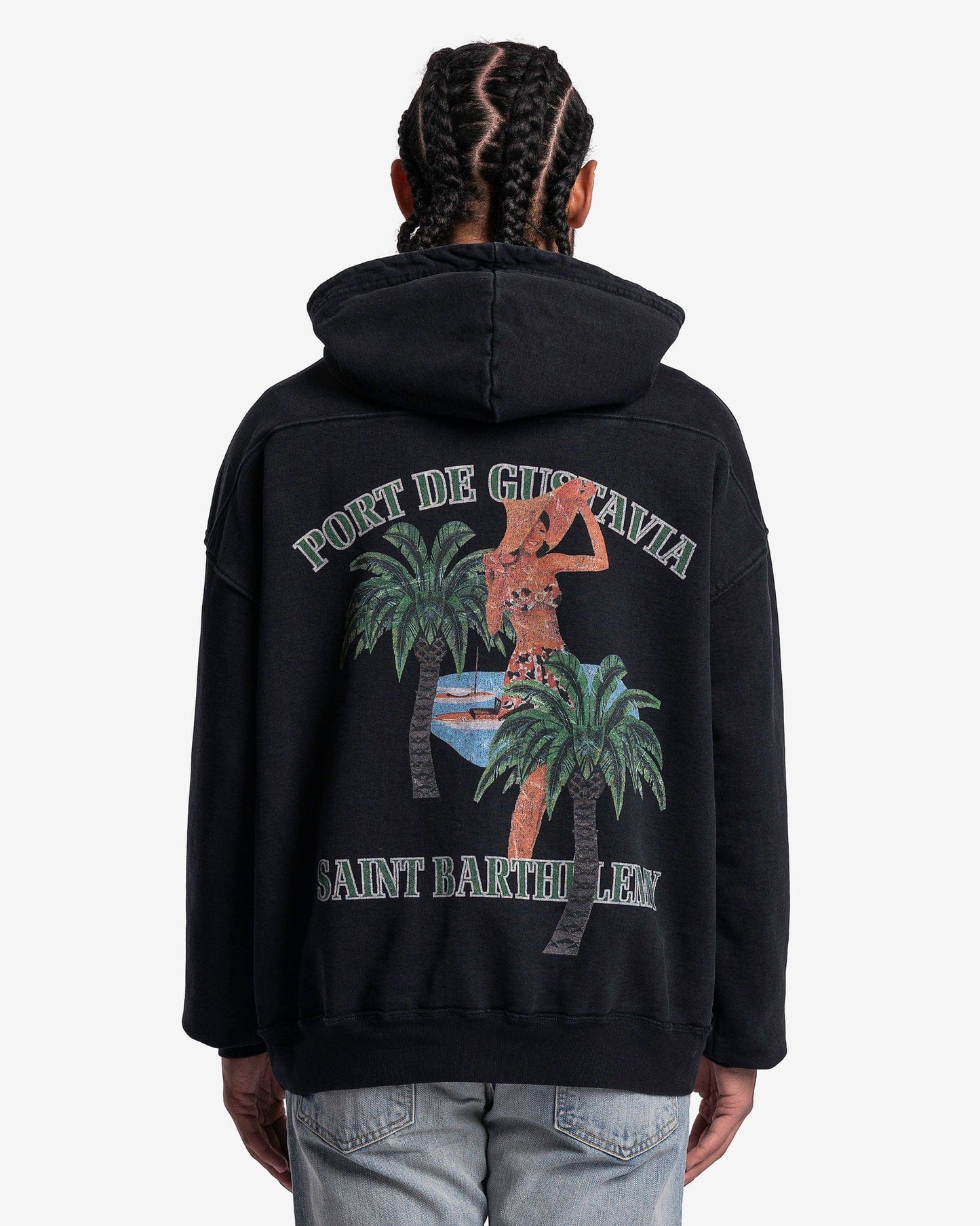 Rhude Men's Sweatshirts Port De Gustavia Hoodie in Vintage Black
