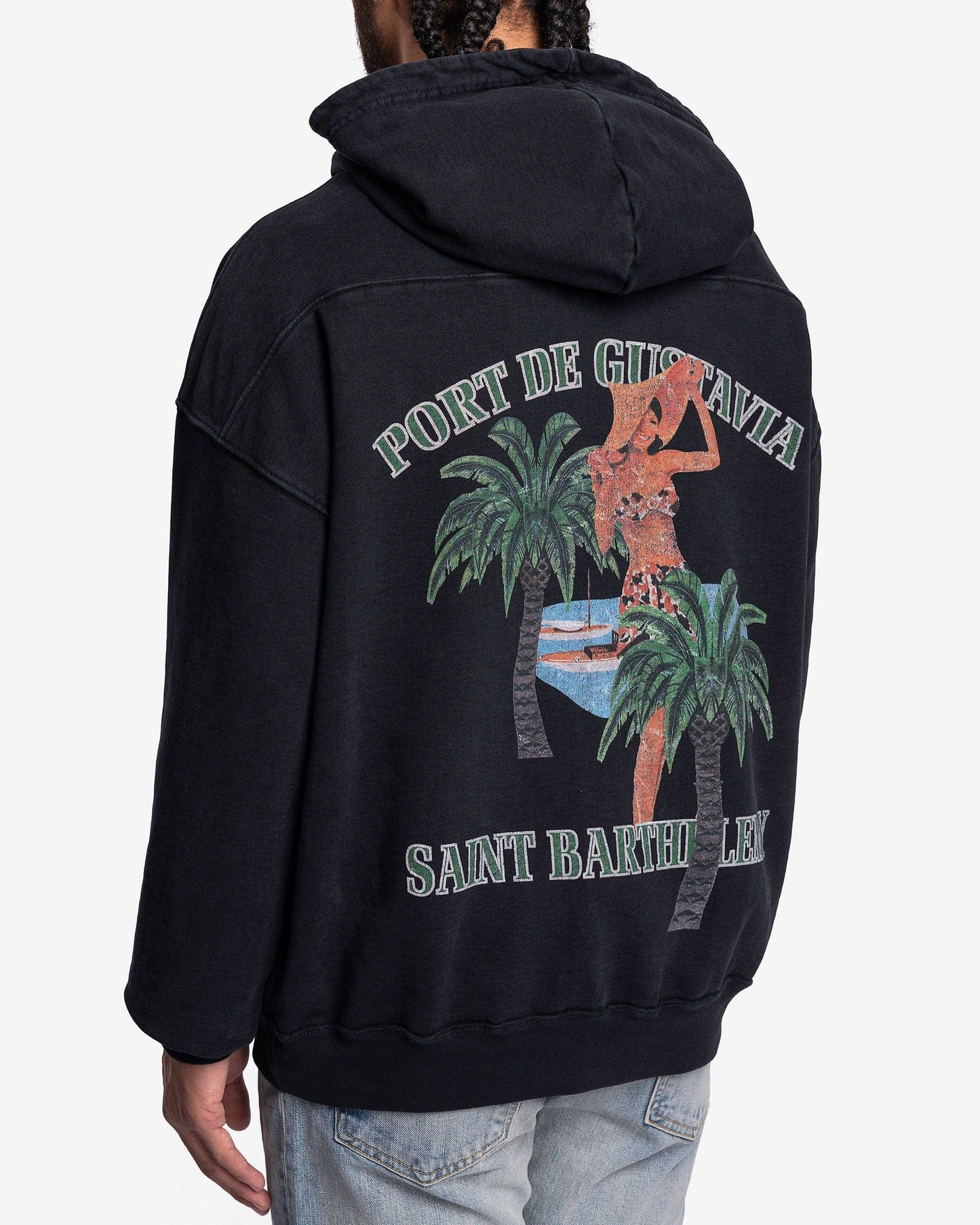 Rhude Men's Sweatshirts Port De Gustavia Hoodie in Vintage Black