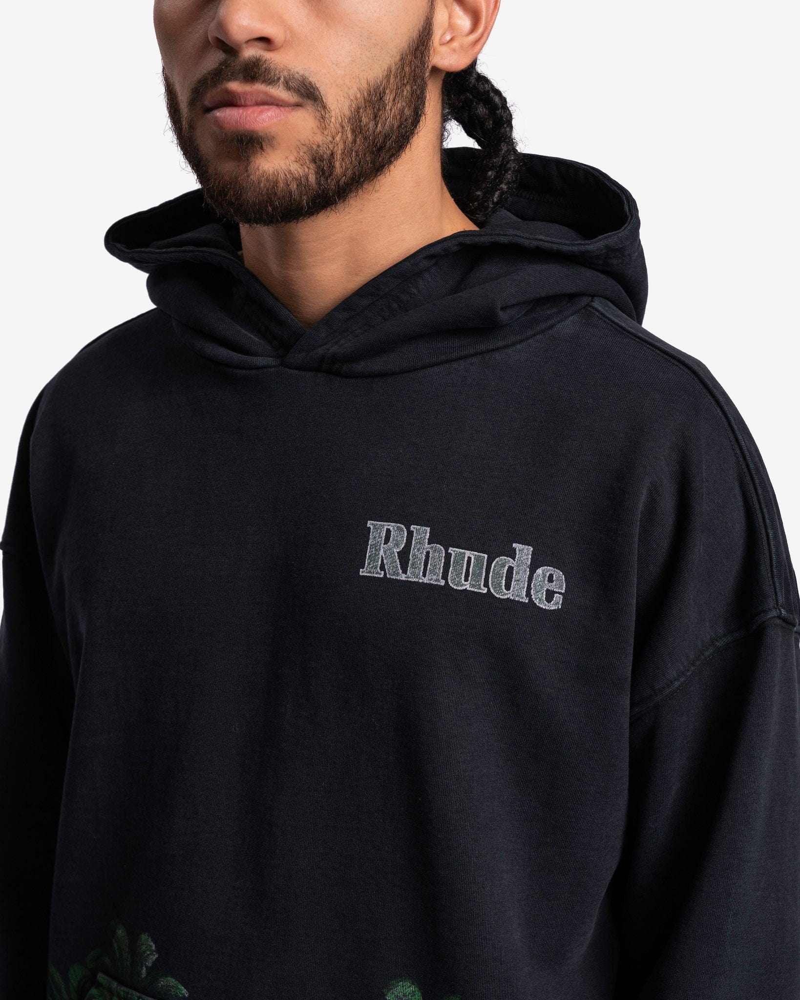 Rhude Men's Sweatshirts Port De Gustavia Hoodie in Vintage Black