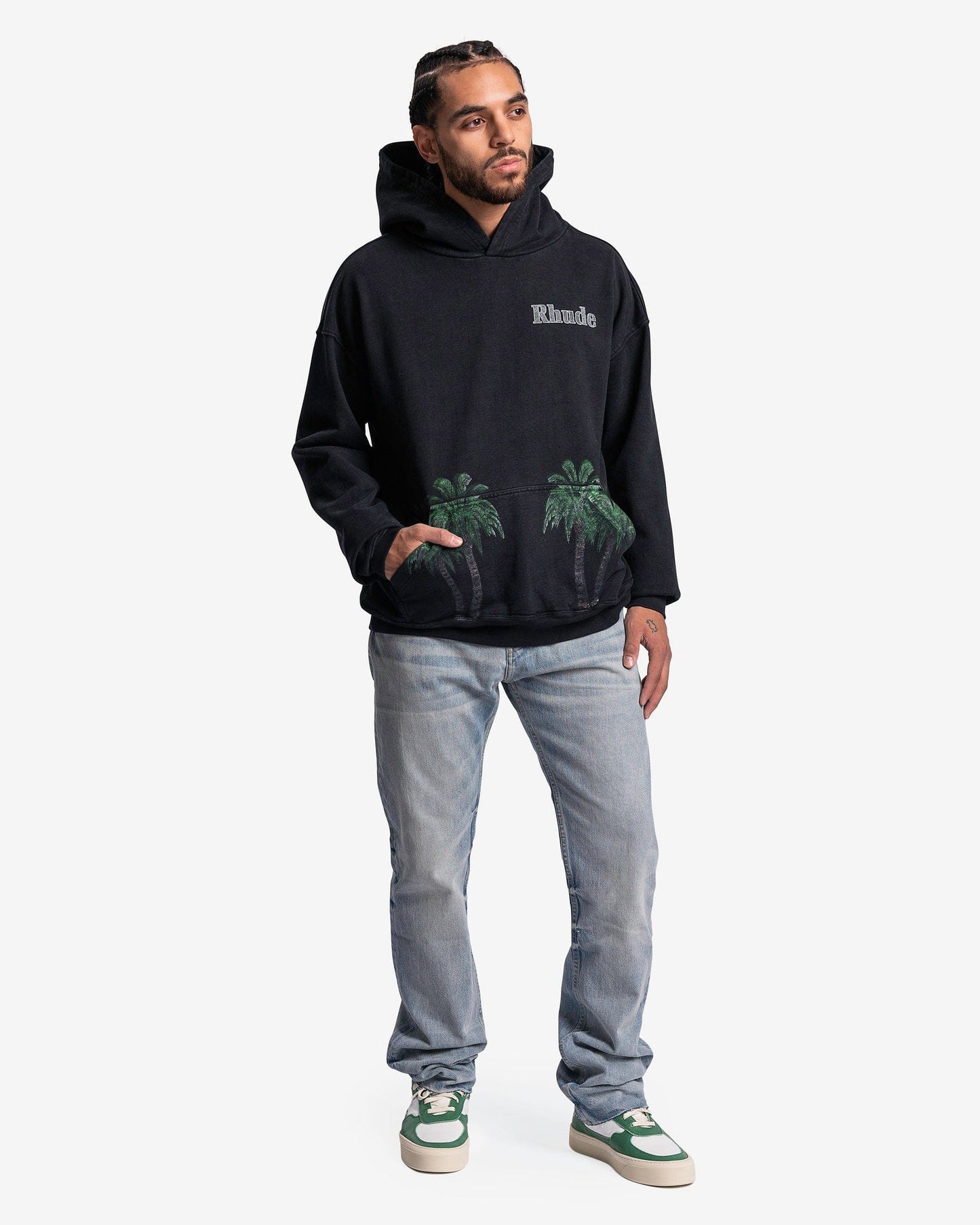 Rhude Men's Sweatshirts Port De Gustavia Hoodie in Vintage Black