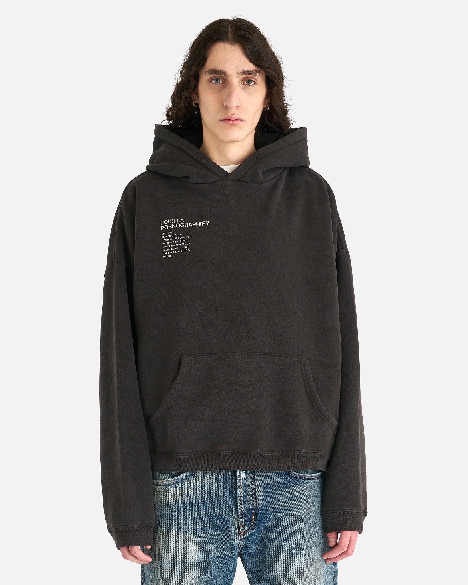 Pour La Pornographie? Hoodie in Faded Black/White – SVRN
