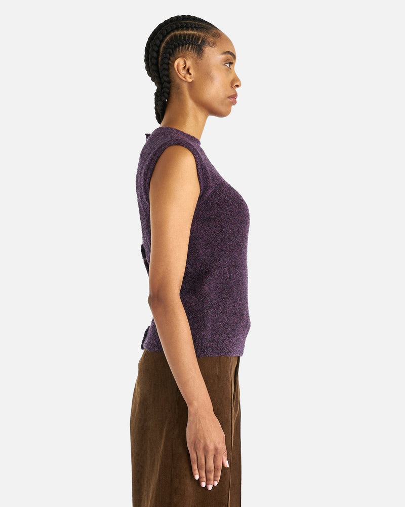 NAMACHEKO Women Tops Prender Backless Vest in Aubergine Melange