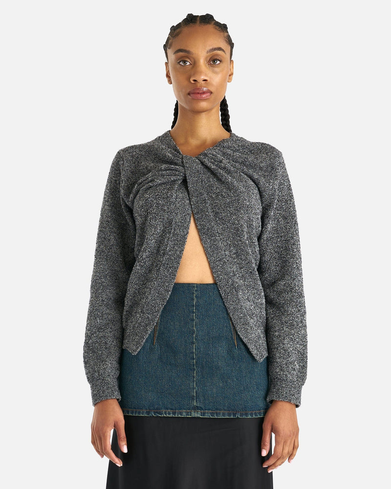 NAMACHEKO Women Sweaters Prender Knotted Crewneck in Grey Melange