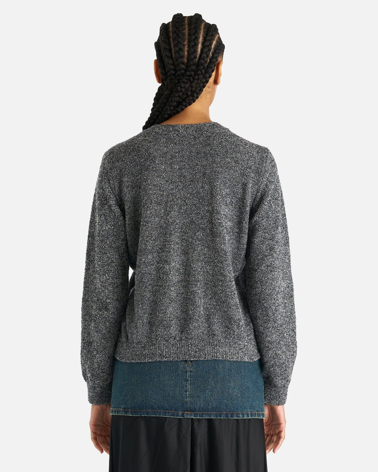 NAMACHEKO Women Sweaters Prender Knotted Crewneck in Grey Melange