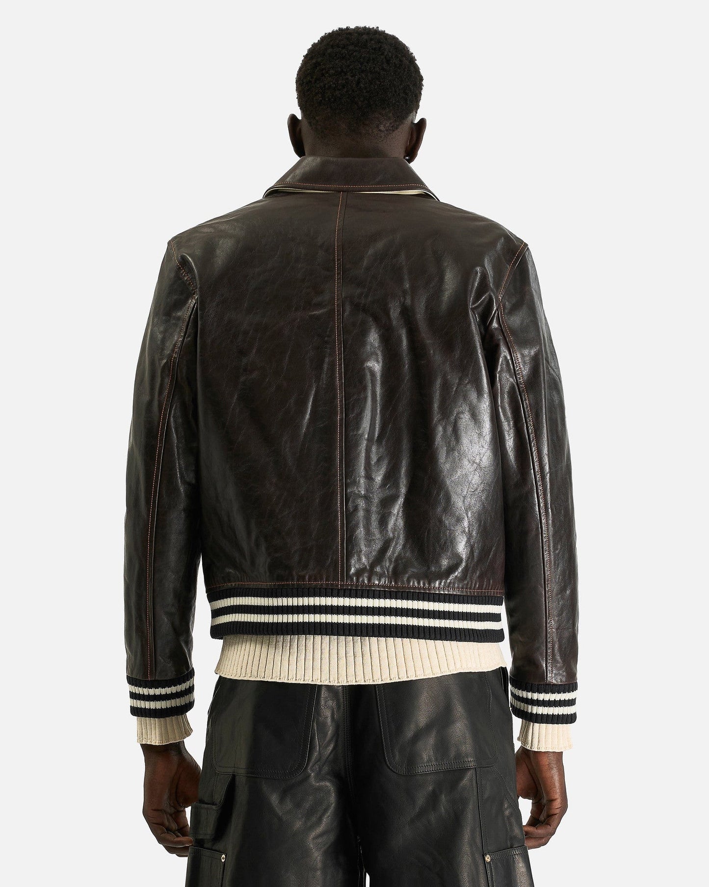 Wales Bonner Men's Jackets Prince Varsity Jacket in Dark Brown