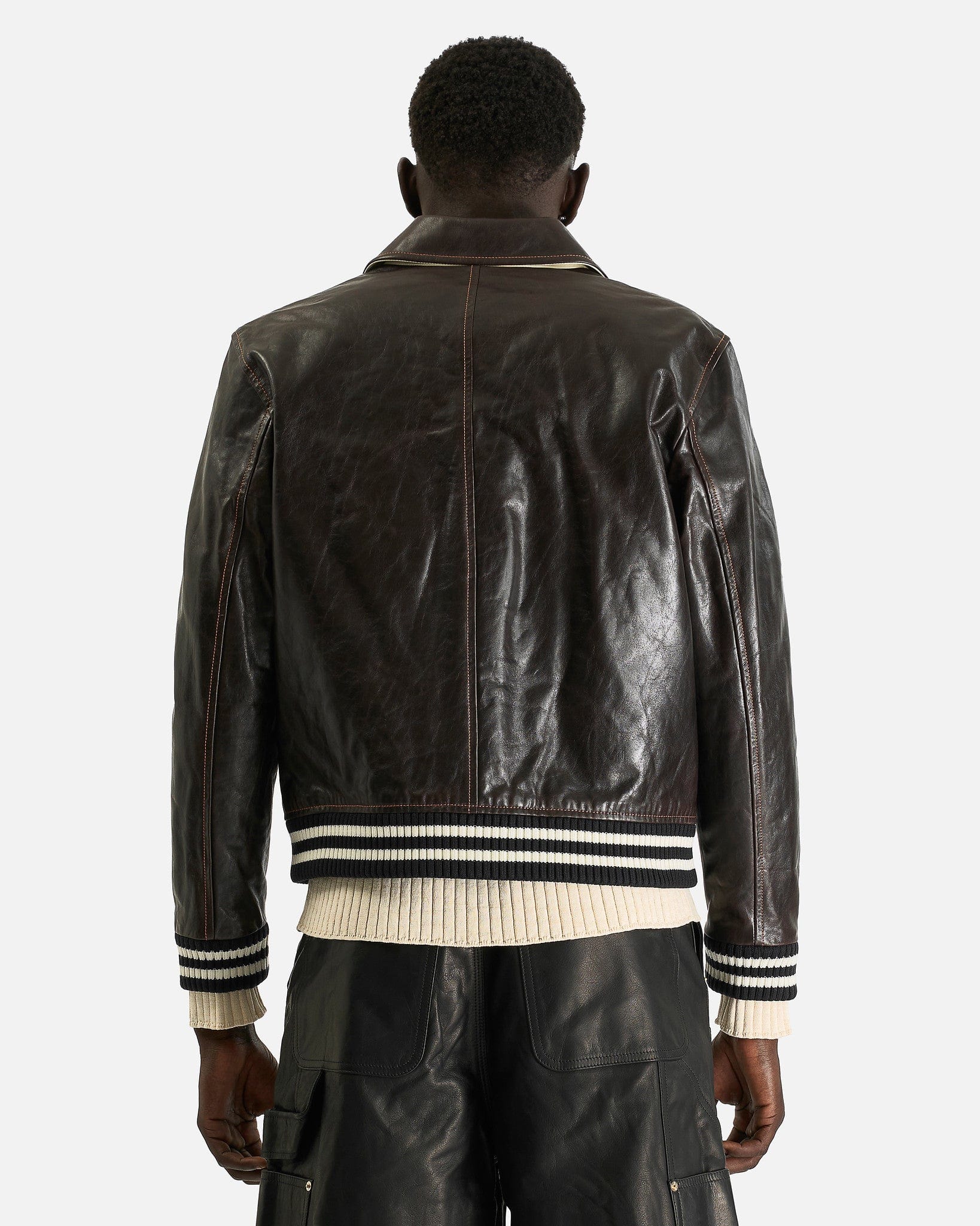 Wales Bonner Men's Jackets Prince Varsity Jacket in Dark Brown