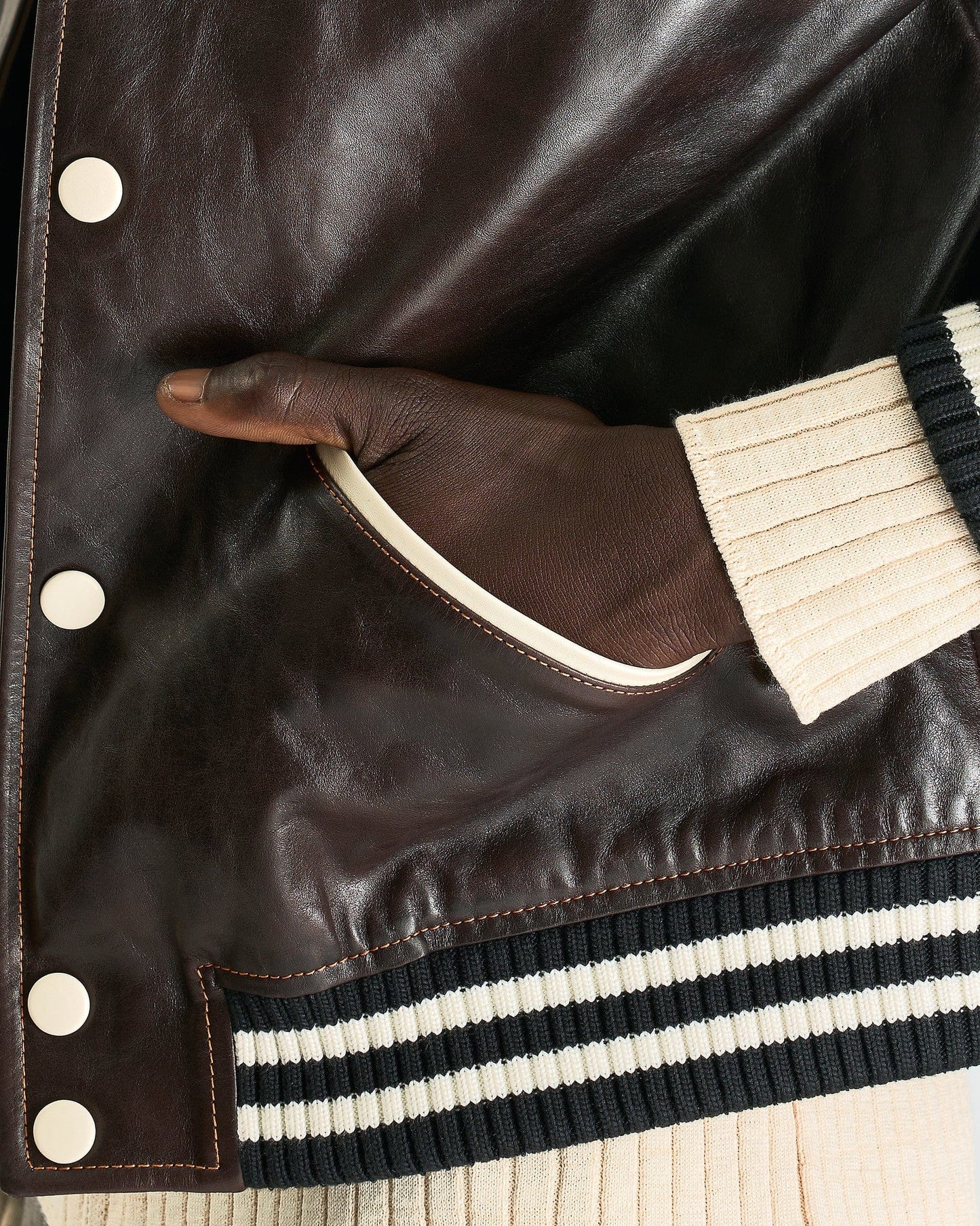 Wales Bonner Men's Jackets Prince Varsity Jacket in Dark Brown