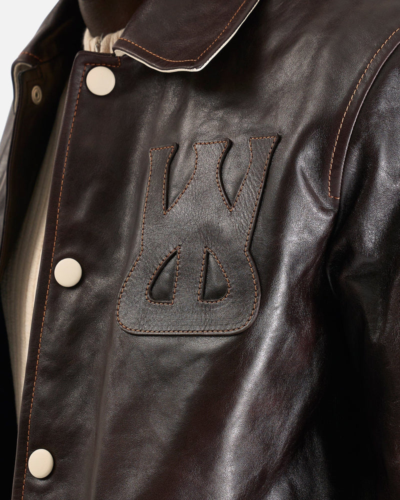 Wales Bonner Men's Jackets Prince Varsity Jacket in Dark Brown