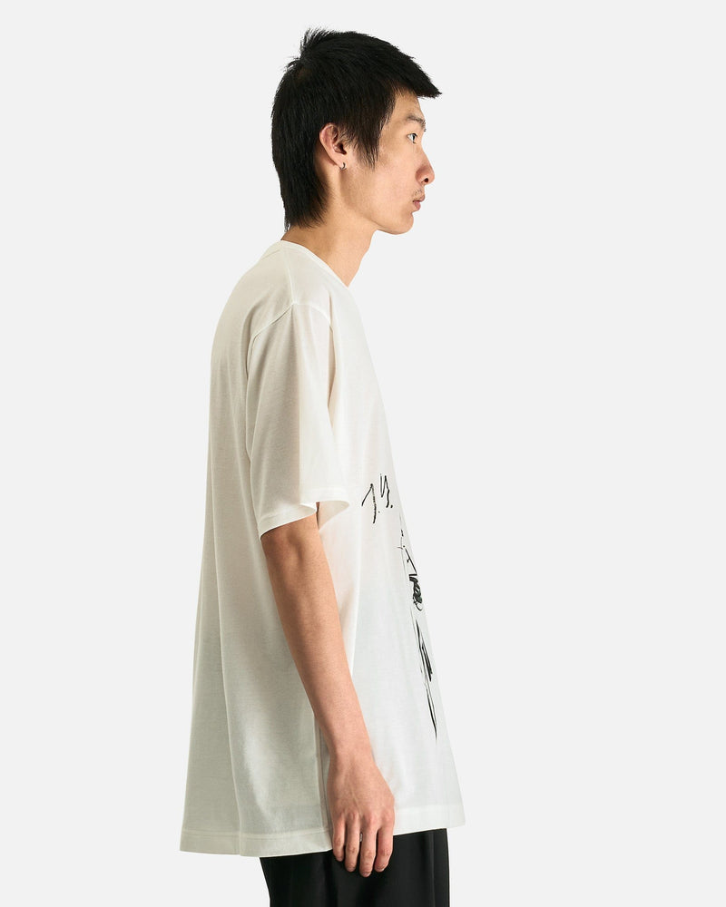 Yohji Yamamoto Pour Homme Men's T-Shirts 03 Print Half Sleeve A in White
