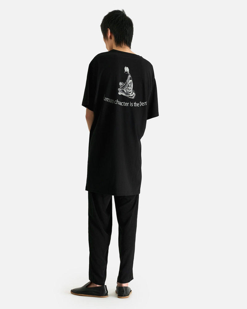 Yohji Yamamoto Pour Homme Men's T-Shirts 03 Print Half Sleeve E in Black