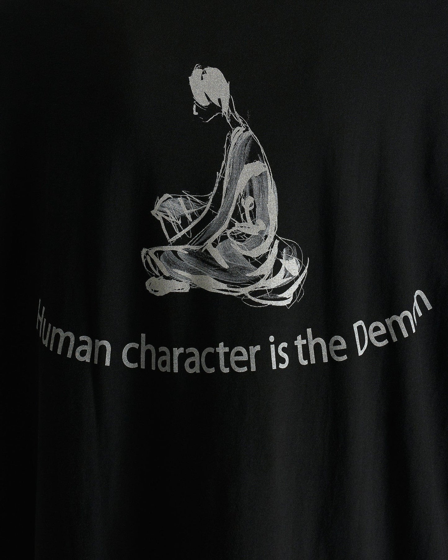 Yohji Yamamoto Pour Homme Men's T-Shirts 03 Print Half Sleeve E in Black