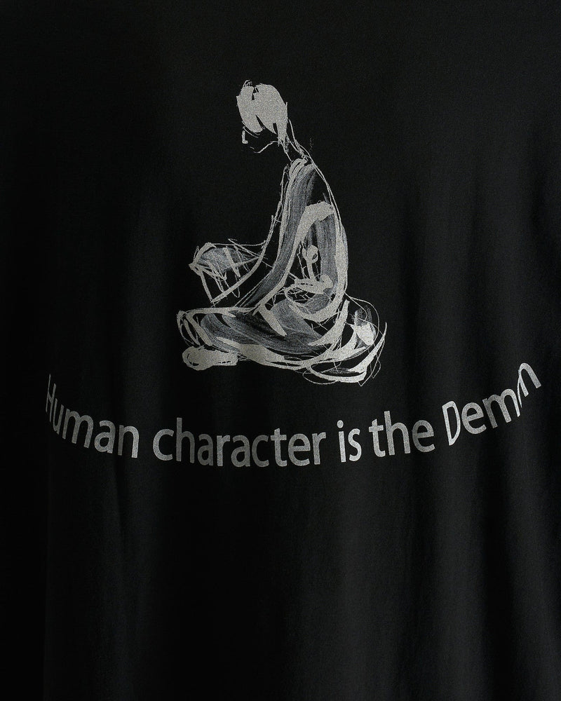 Yohji Yamamoto Pour Homme Men's T-Shirts 03 Print Half Sleeve E in Black