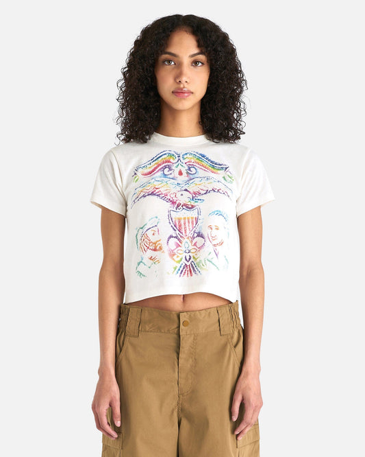 ERL Women T-Shirts Printed Baby T-Shirt in White/Rainbow