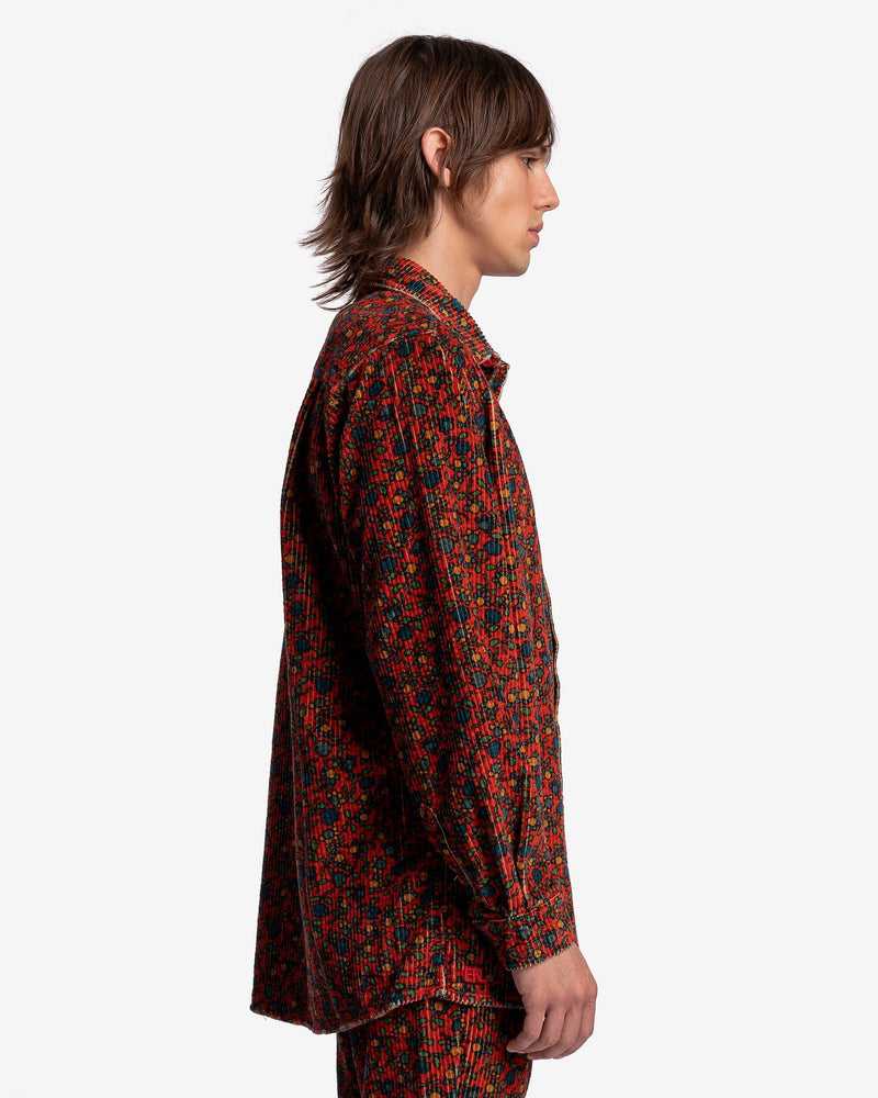 ERL Men's Shirts Printed Corduroy Woven Shirt in Folksy Flowers