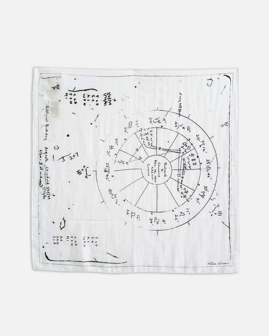 Rick Owens Scarves 140x140 Printed Cot Astro Scarf in Milk/Black