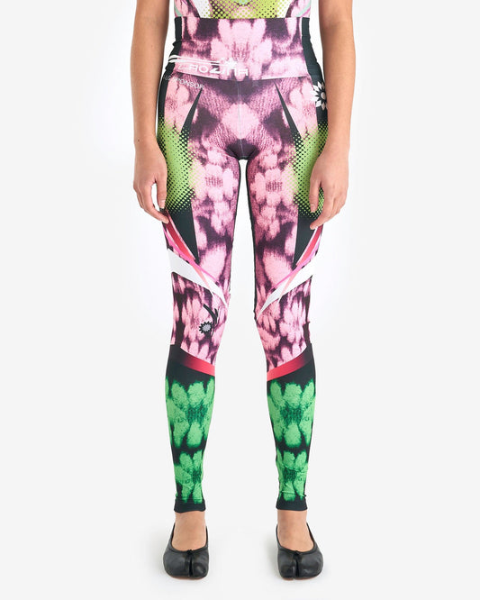 Paolina Russo Women Pants Printed Leggings in Pink/Black/Green