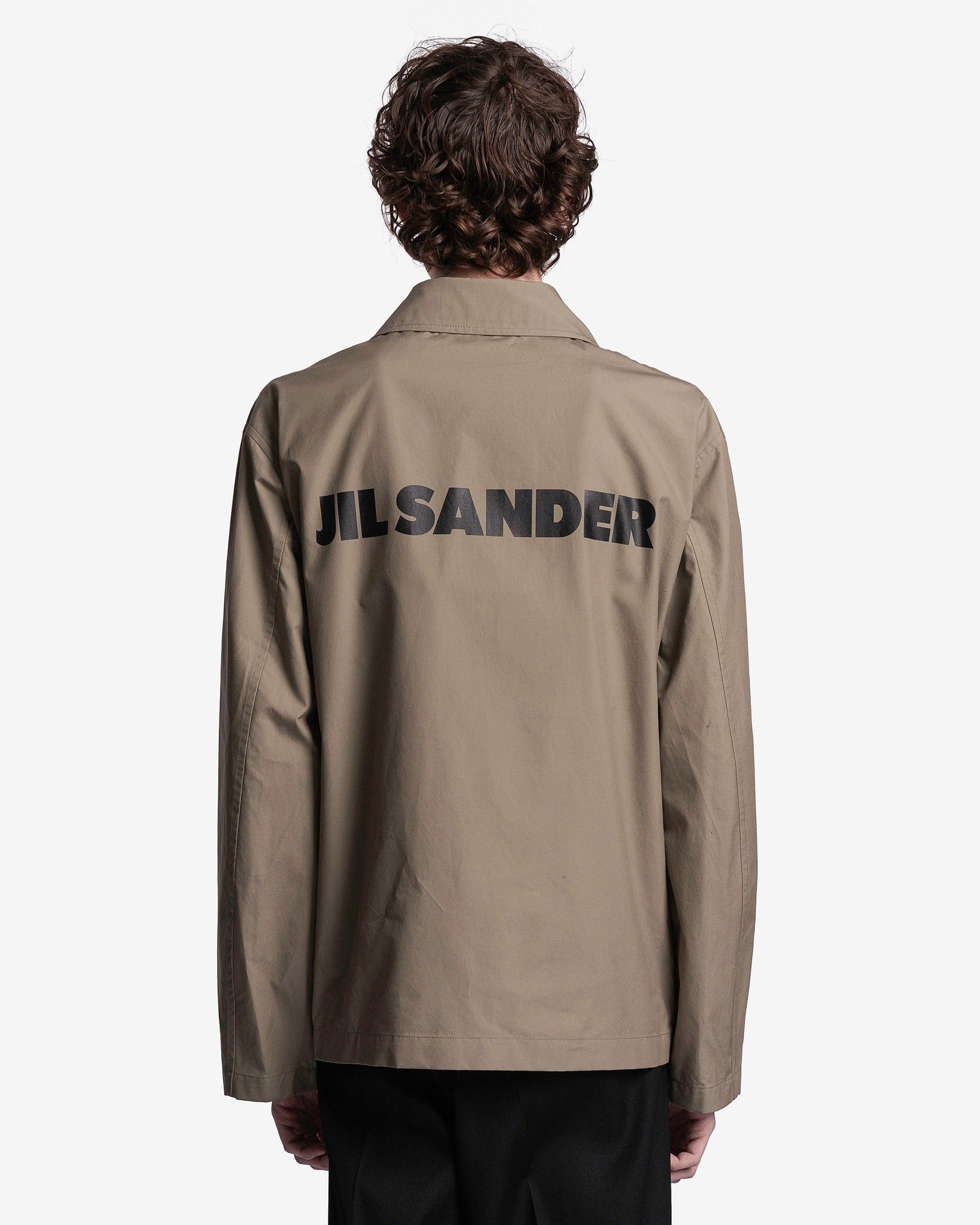 Jil Sander Men's Jackets Printed Logo Blouson in Medium Green