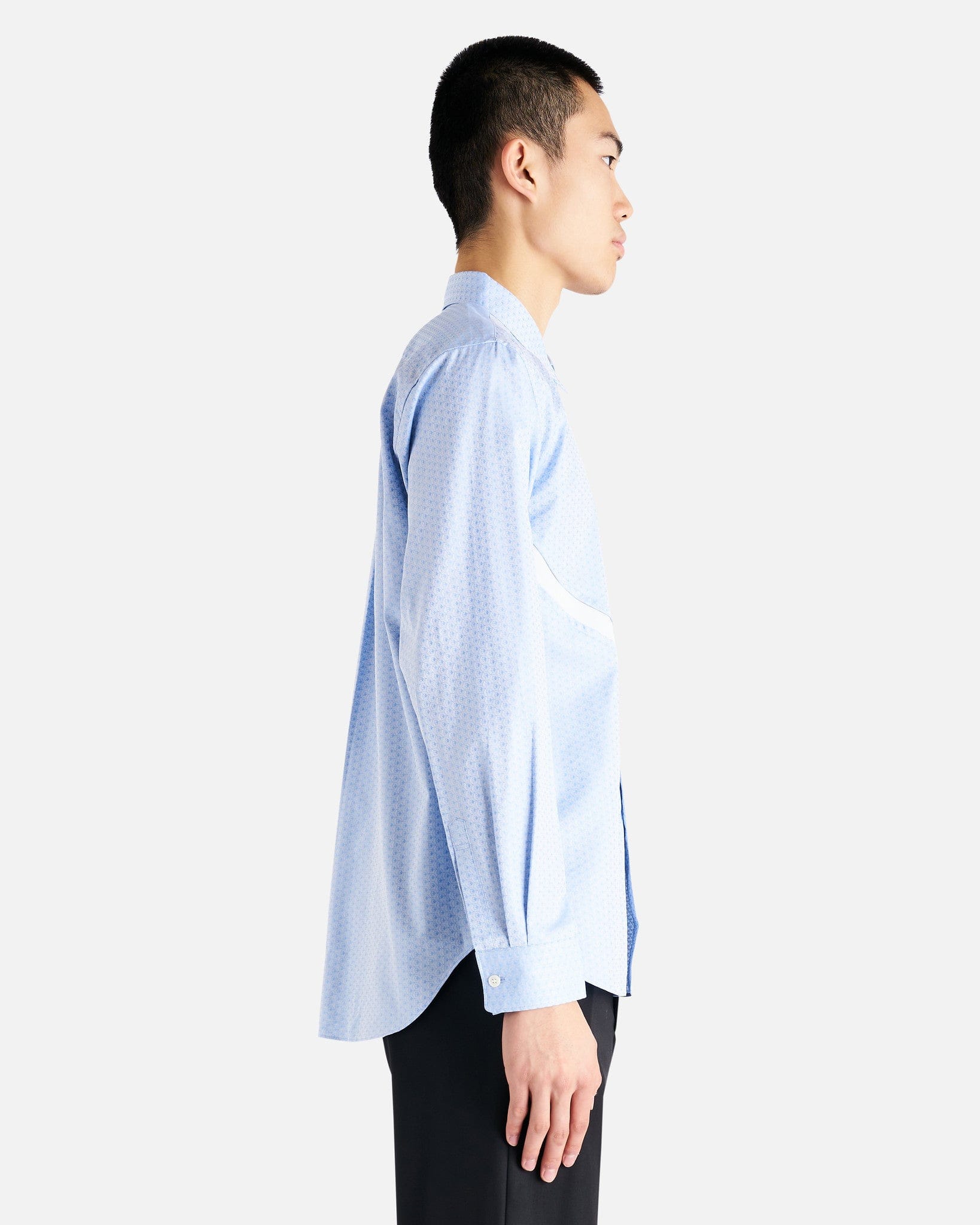 Comme des Garcons Homme Deux Men's Shirts Printed Long Sleeve Shirt in Ice Blue