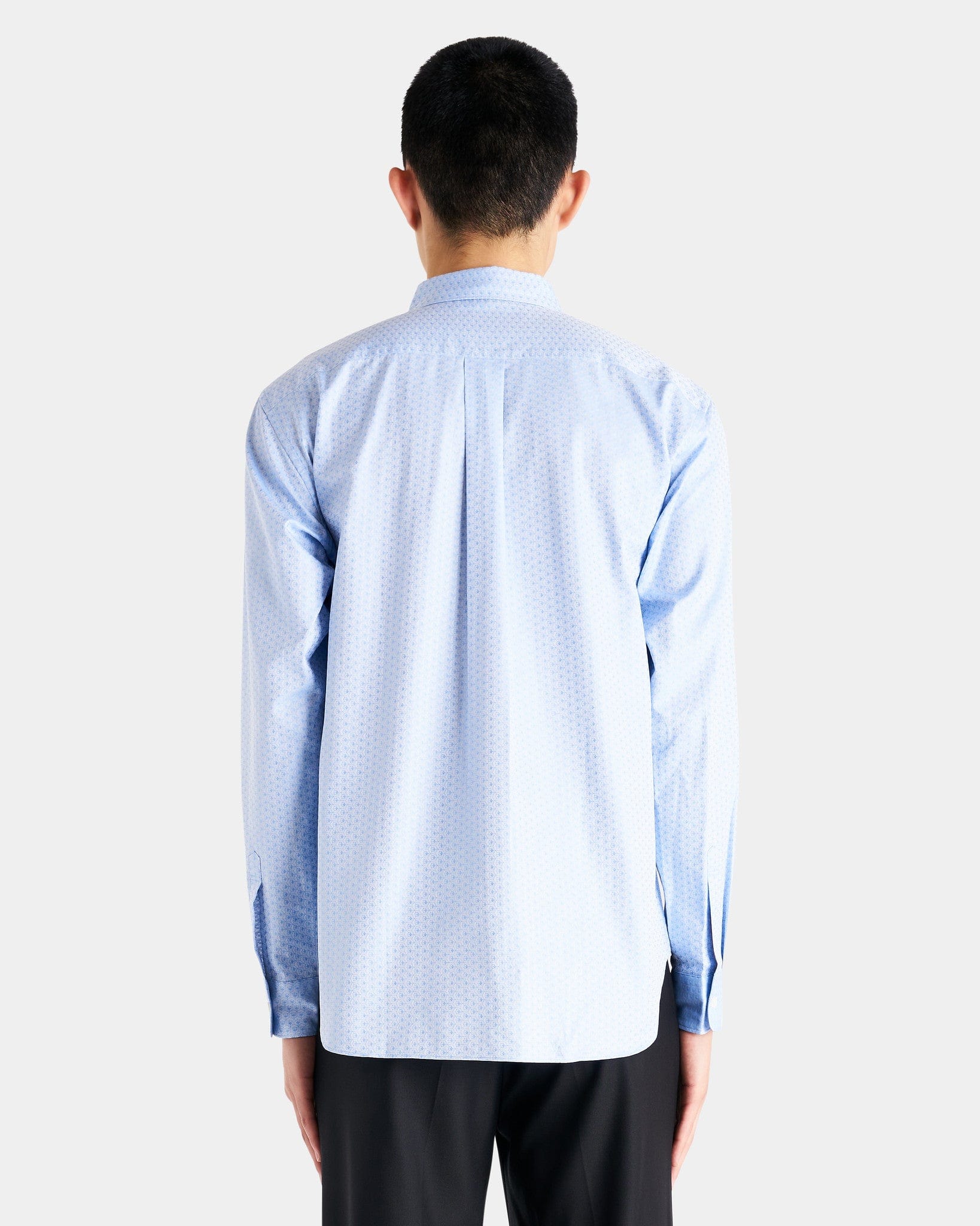 Comme des Garcons Homme Deux Men's Shirts Printed Long Sleeve Shirt in Ice Blue