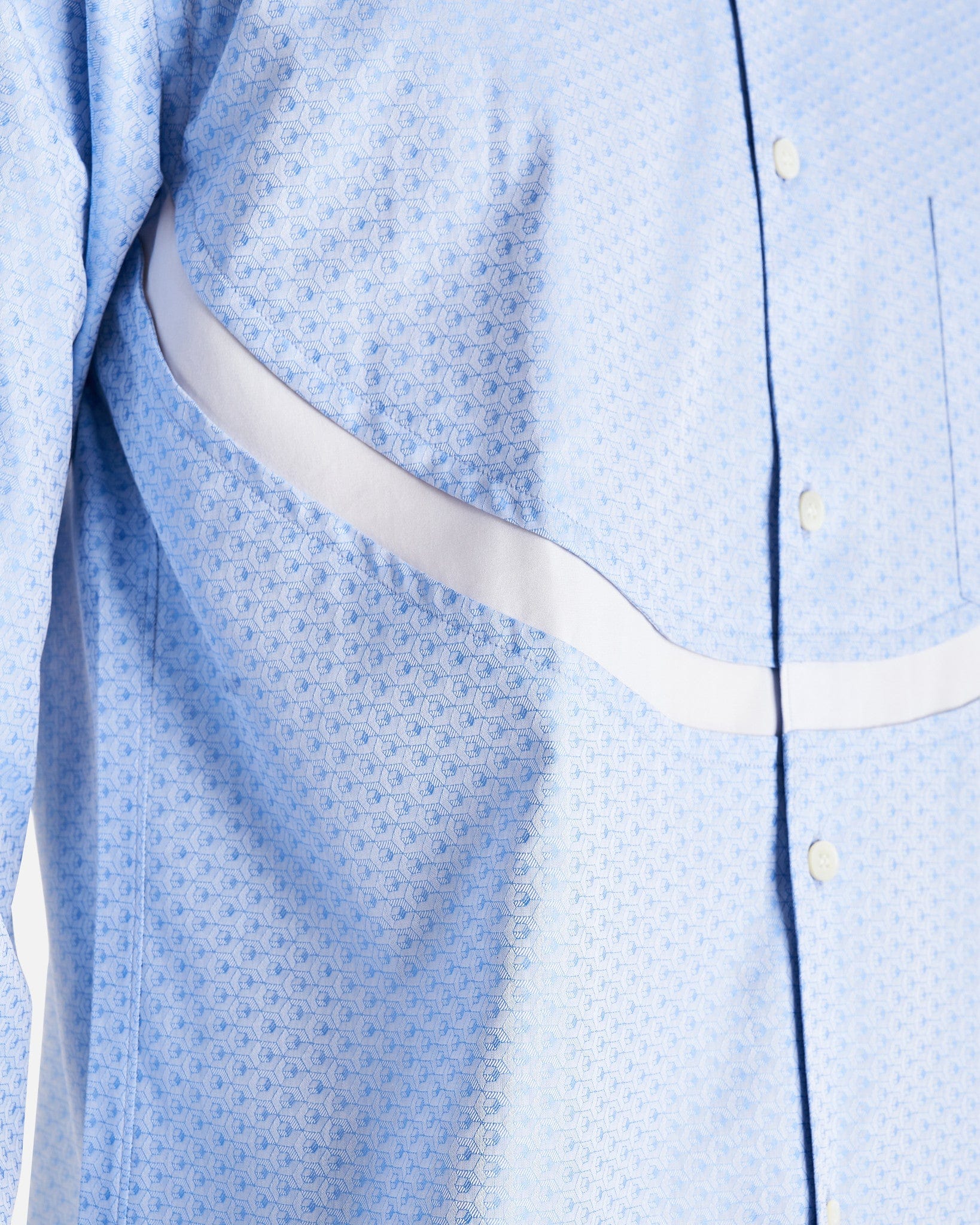 Comme des Garcons Homme Deux Men's Shirts Printed Long Sleeve Shirt in Ice Blue