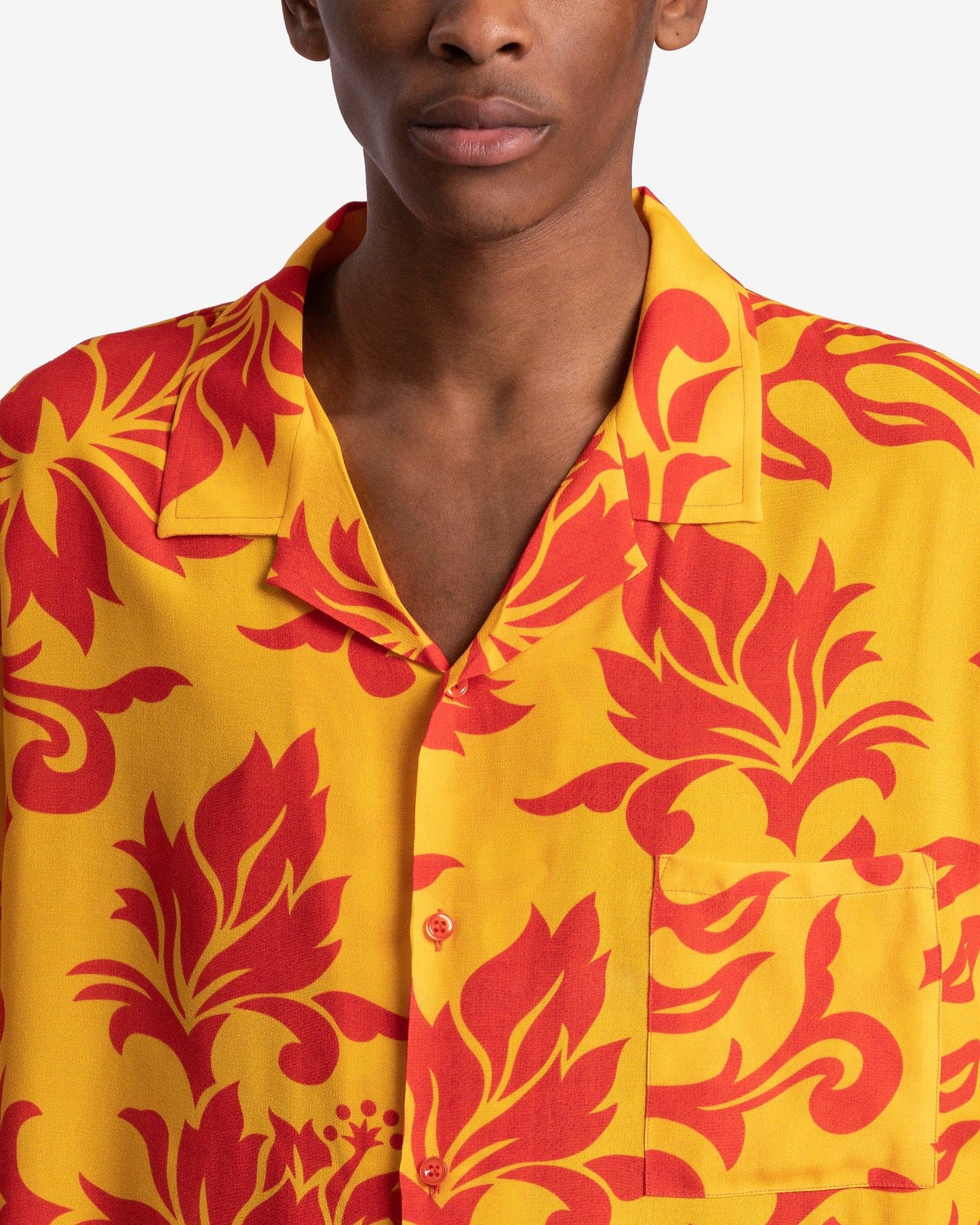 ERL Men's Shirts Printed Short Sleeve Woven Shirt in Tropical Flowers