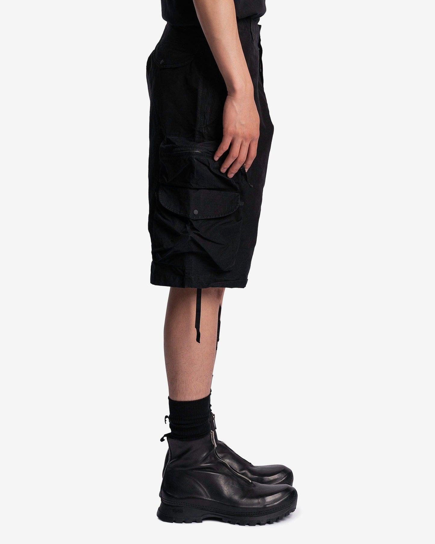 Nemen Men's Shorts Puf Multipocket Parachute Shorts in Ink Black