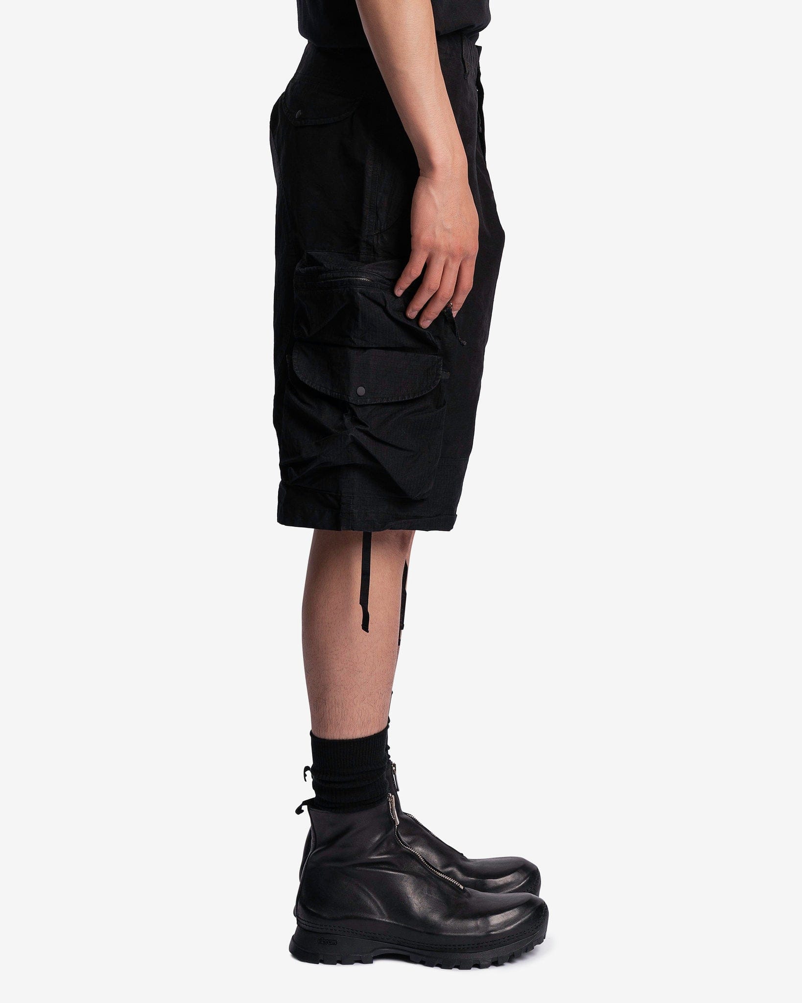 Nemen Men's Shorts Puf Multipocket Parachute Shorts in Ink Black