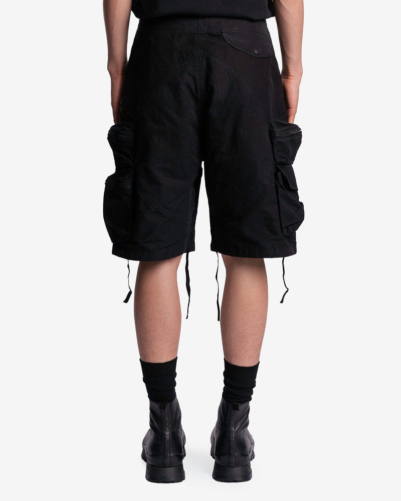 Nemen Men's Shorts Puf Multipocket Parachute Shorts in Ink Black