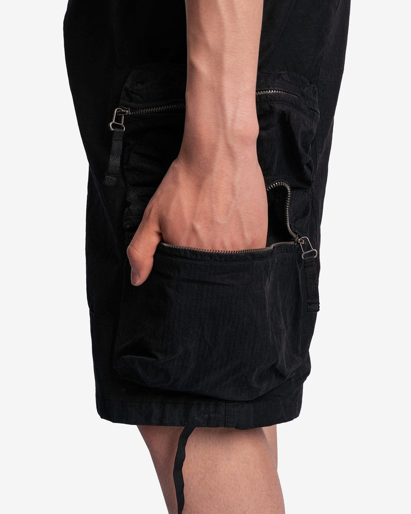 Nemen Men's Shorts Puf Multipocket Parachute Shorts in Ink Black