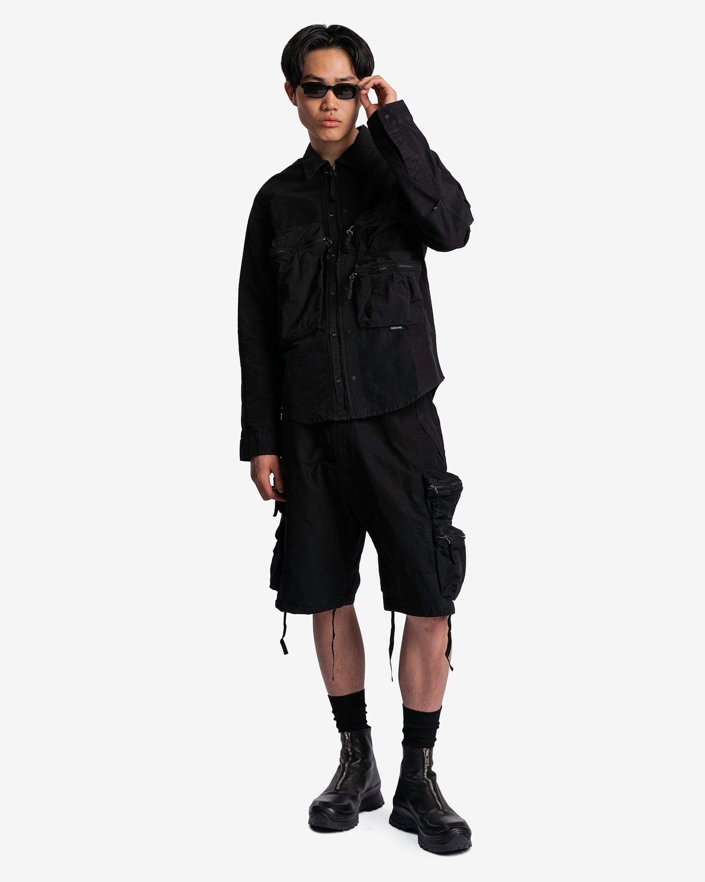 Nemen Men's Shorts Puf Multipocket Parachute Shorts in Ink Black