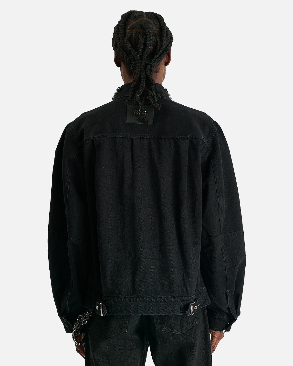 Puff Sleeve Denim Jacket in Jet Black – SVRN