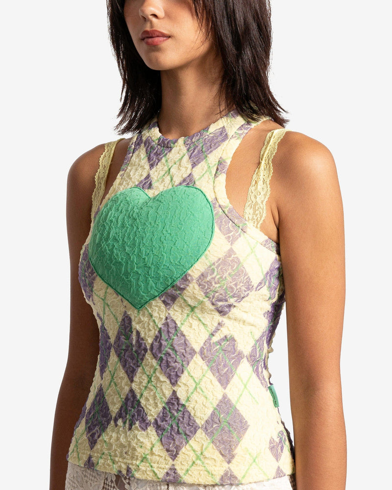 Andersson Bell Women Tops Puffy Heart Saver Sleeveless Top in Lemon