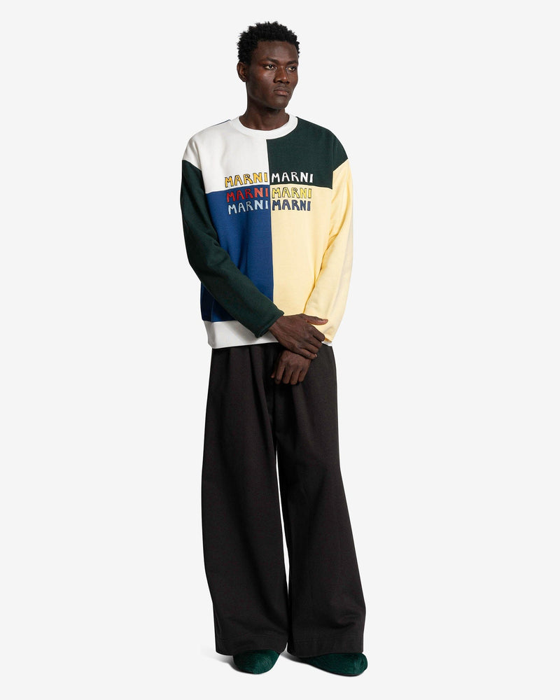 Marni Men's Sweatshirts Puzzle Logo Brushed Sweatshirt in Multi