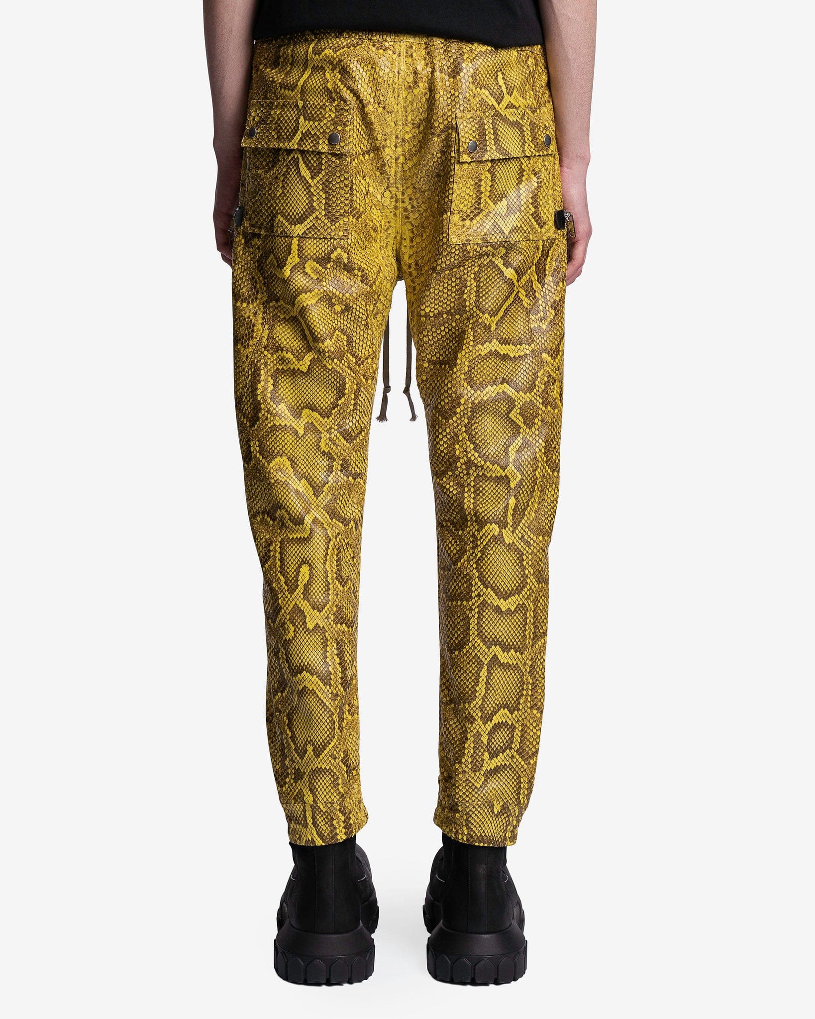 Rick Owens Men's Pants Python Bauhaus Cargo Pants in Lemon